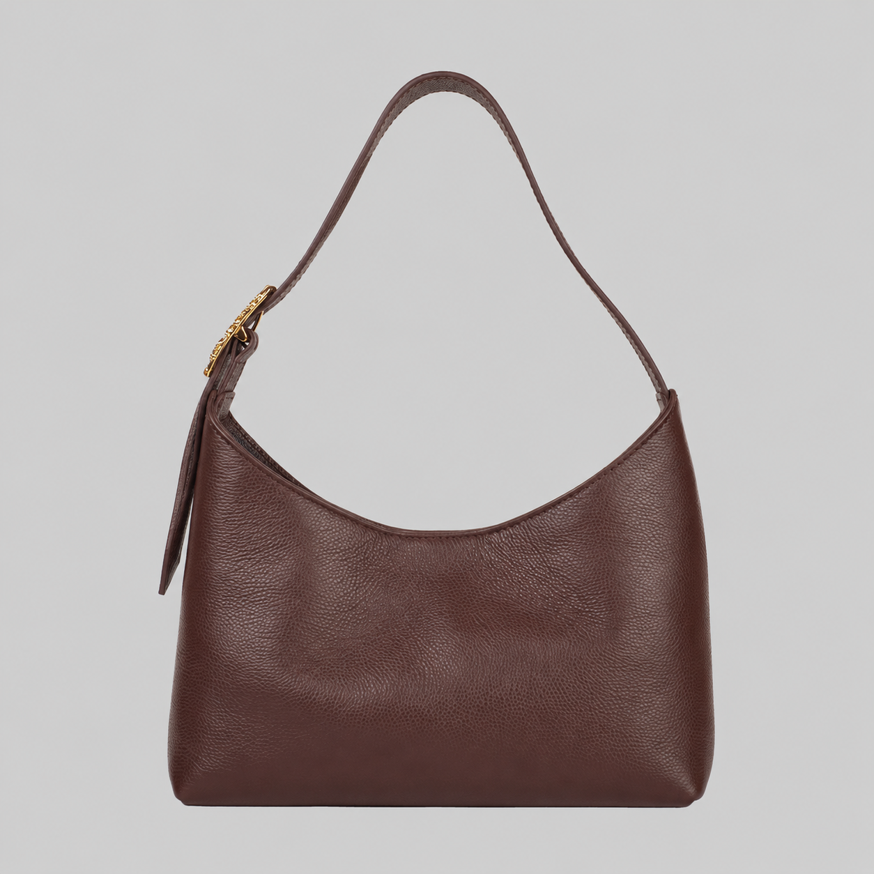 <em>Foglie d'Olivo</em> Italian Calfskin Leather Buckle Bag in <em>Caffè </em>