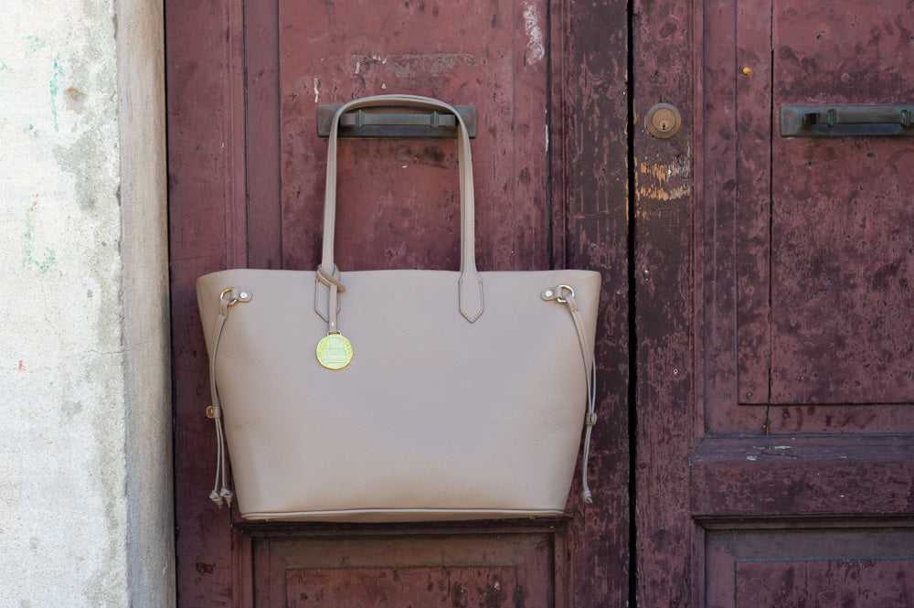 <em>Portatutto</em>  Italian Calfskin Leather Carryall in <em>Nebbia</em>