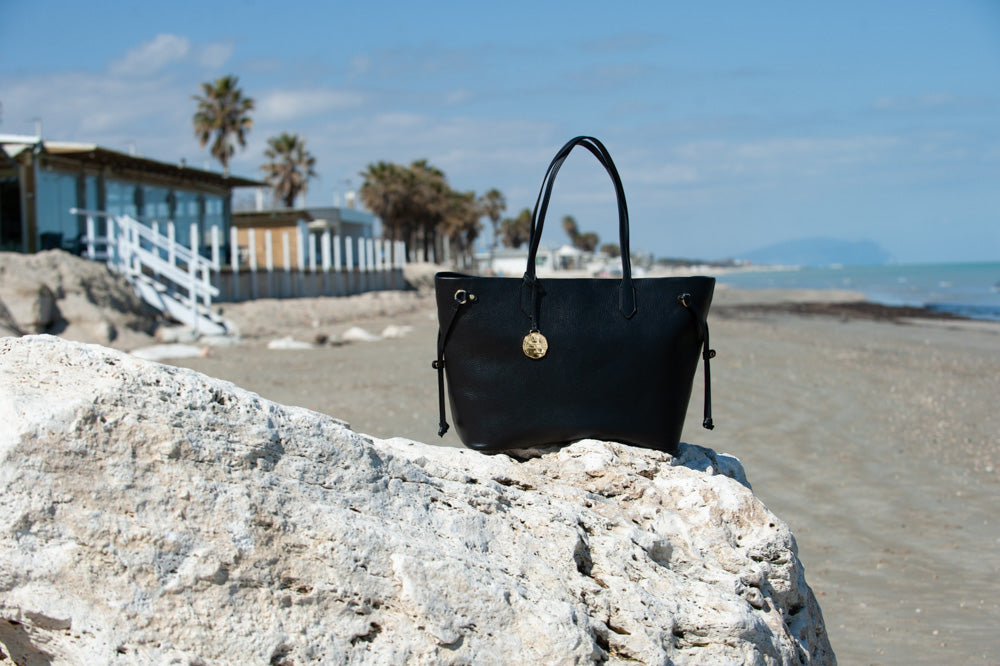 <em>Portatutto</em> Italian Calfskin Leather Carryall in <em>Mezzanotte</em>