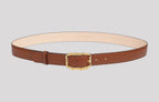 <em>Foglie d'Olivo</em> Italian Calfskin Leather belt in <em>Nocciola</em>
