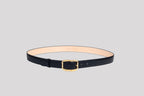 <em>Foglie d'Olivo</em> Italian Calfskin Leather belt in <em>Mezzanotte</em>