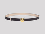 <em>Moneta</em> Reversible Italian Calfskin Leather Belt in <em>Testa di Moro</em> and <em>Panna Cotta</em>