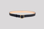 <em>Cornice</em> Italian Calfskin Leather Belt in <em>Mezzanotte</em>