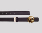 <em>Moneta</em> Reversible Italian Calfskin Leather Belt in <em>Testa di Moro</em> and <em>Panna Cotta</em>