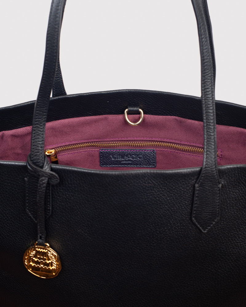 <em>Portatutto</em> Italian Calfskin Leather Carryall in <em>Mezzanotte</em>