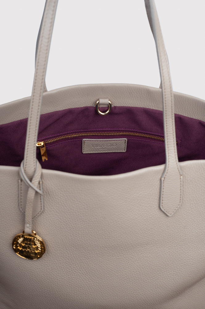 <em>Portatutto</em>  Italian Calfskin Leather Carryall in <em>Nebbia</em>