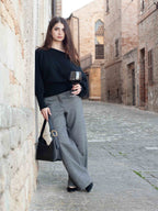 <em>Foglie d'Olivo</em> Italian Calfskin Leather Buckle Bag in <em>Mezzanotte</em>