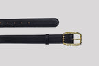 <em>Foglie d'Olivo</em> Italian Calfskin Leather belt in <em>Mezzanotte</em>