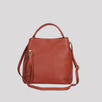 <em>Stefania</em> Italian Calfskin Leather Convertible Handbag in <em>Terracotta</em>