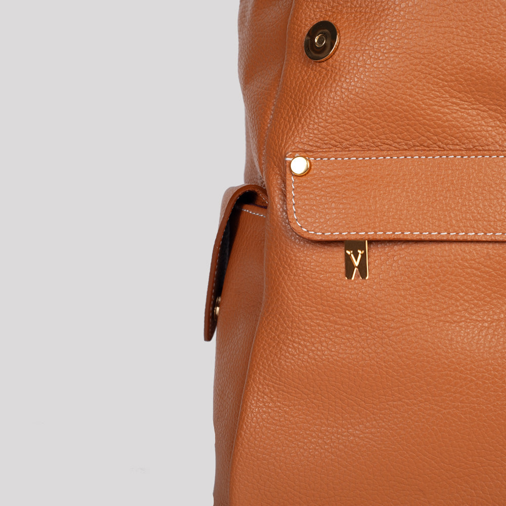 <em>Elio</em> Italian Calfskin Leather Backpack in <em>Duna</em>