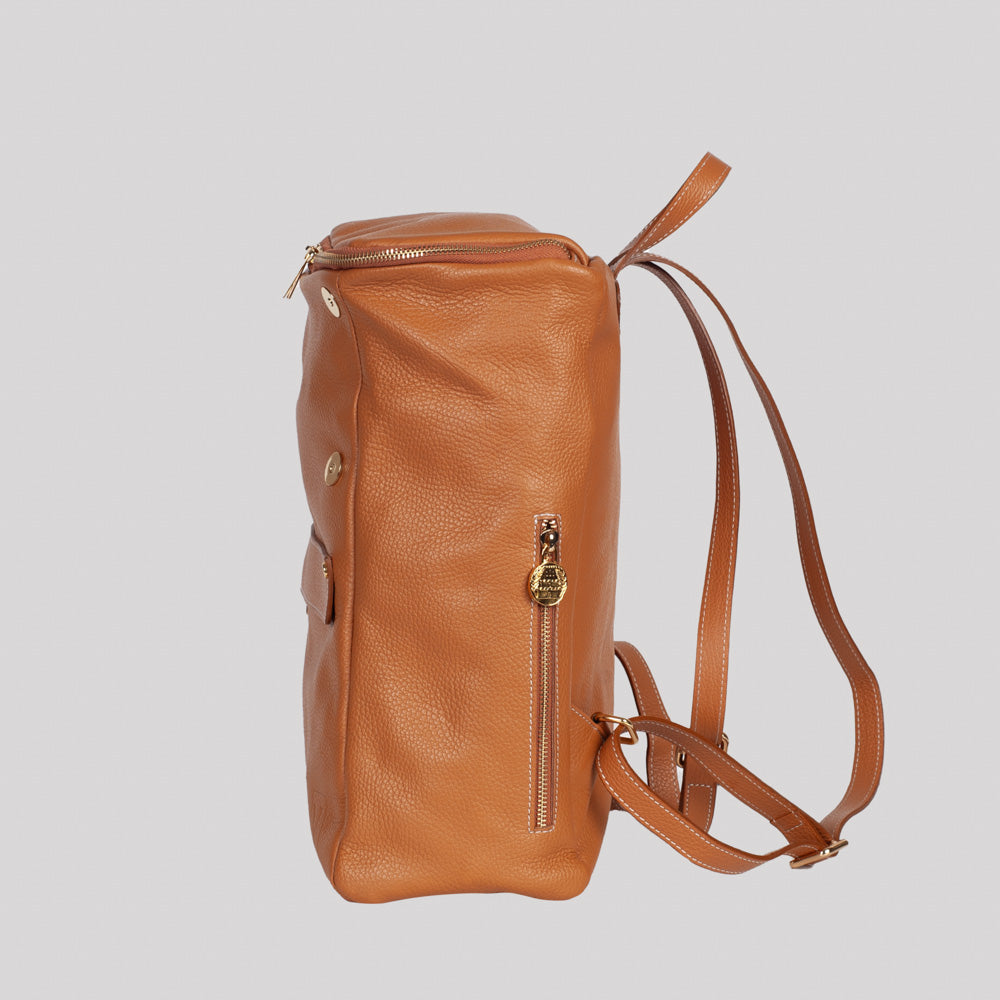 <em>Elio</em> Italian Calfskin Leather Backpack in <em>Duna</em>