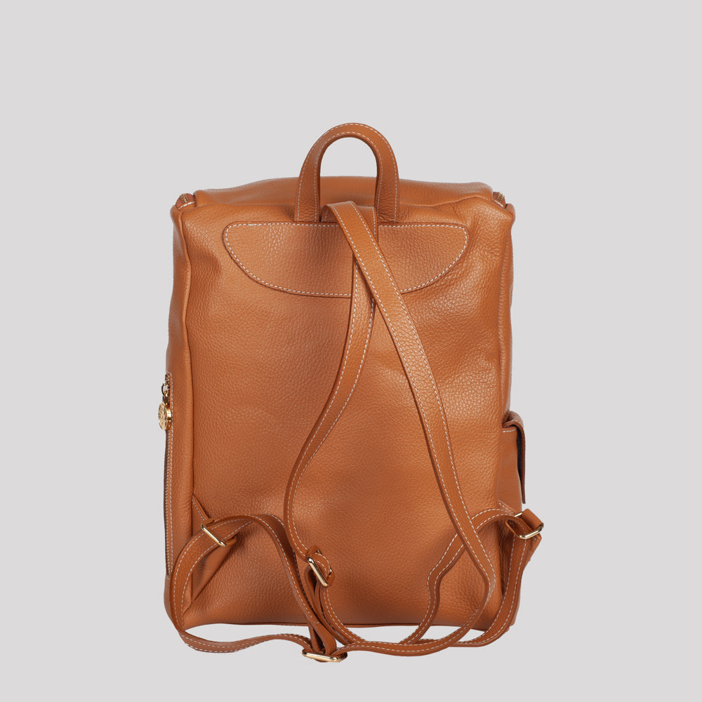 <em>Elio</em> Italian Calfskin Leather Backpack in <em>Duna</em>
