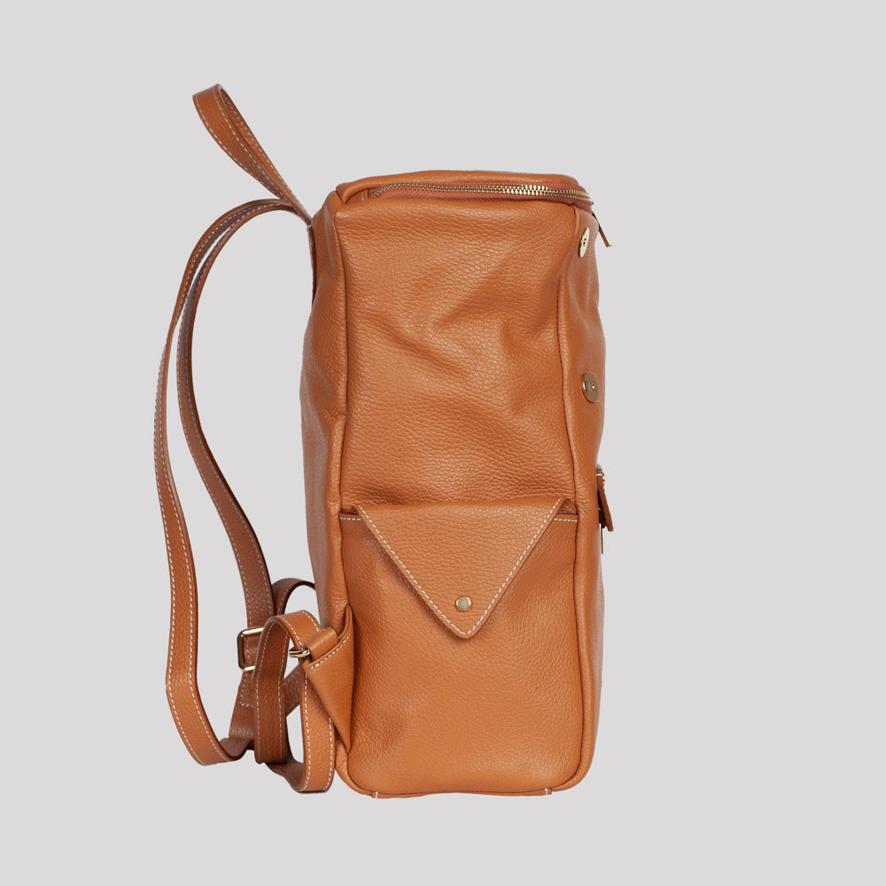 <em>Elio</em> Italian Calfskin Leather Backpack in <em>Duna</em>