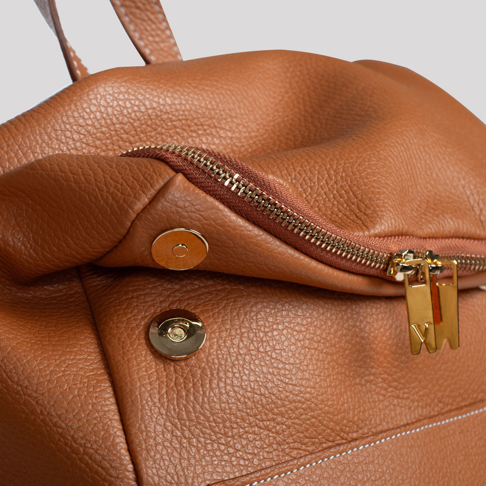<em>Elio</em> Italian Calfskin Leather Backpack in <em>Duna</em>