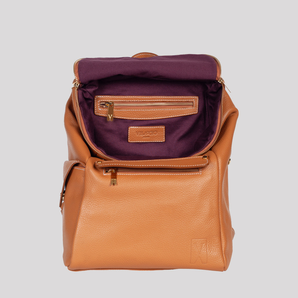 <em>Elio</em> Italian Calfskin Leather Backpack in <em>Duna</em>