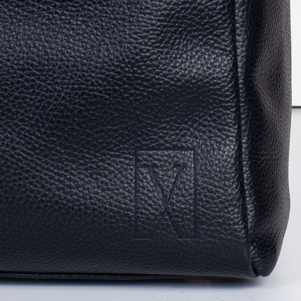 <em>Elio</em> Italian Calfskin Leather Backpack in <em>Mezzanotte</em>