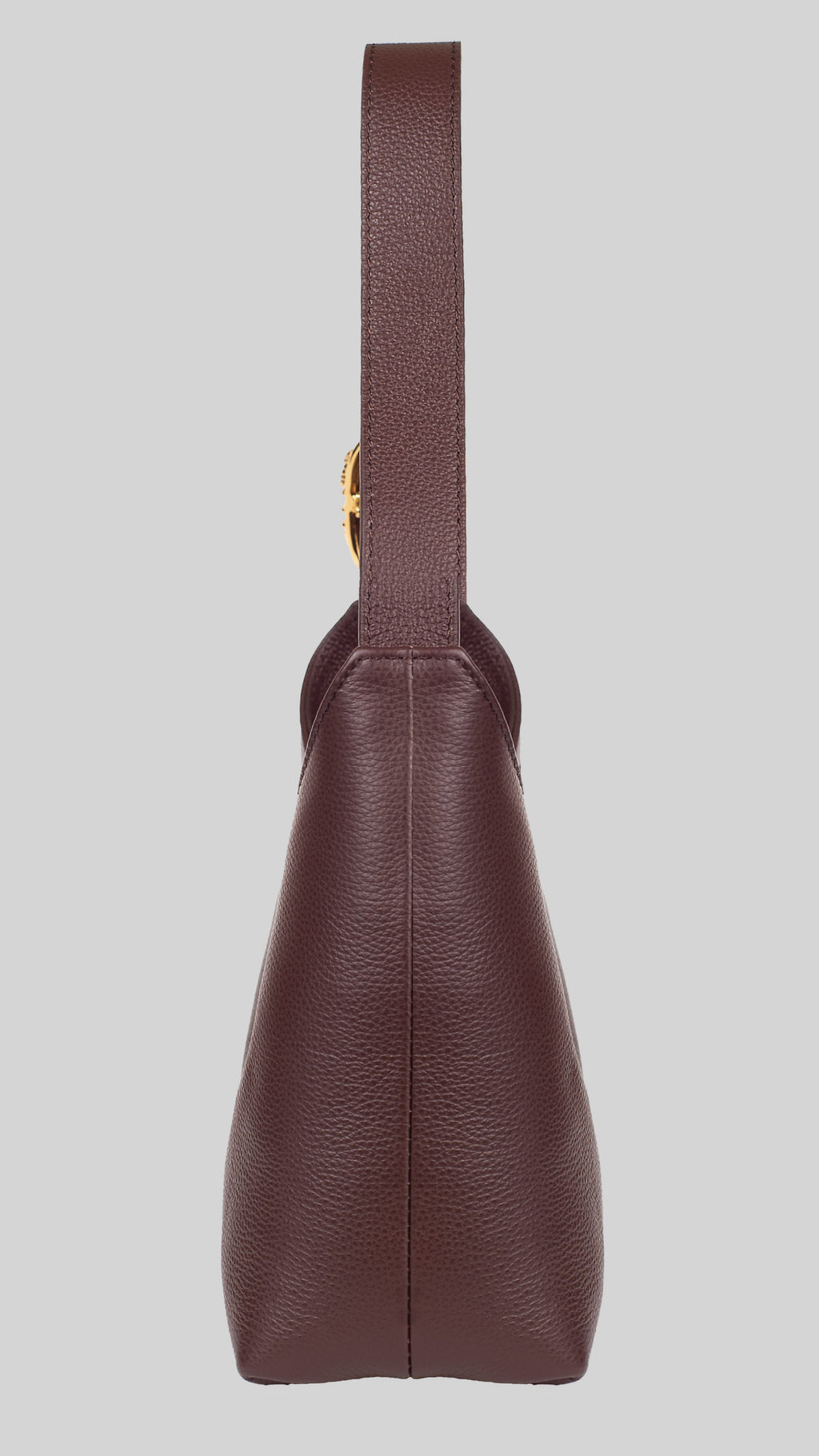 <em>Foglie d'Olivo</em> Italian Calfskin Leather Buckle Bag in <em>Caffè </em>