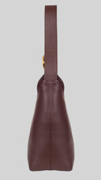 <em>Foglie d'Olivo</em> Italian Calfskin Leather Buckle Bag in <em>Caffè </em>