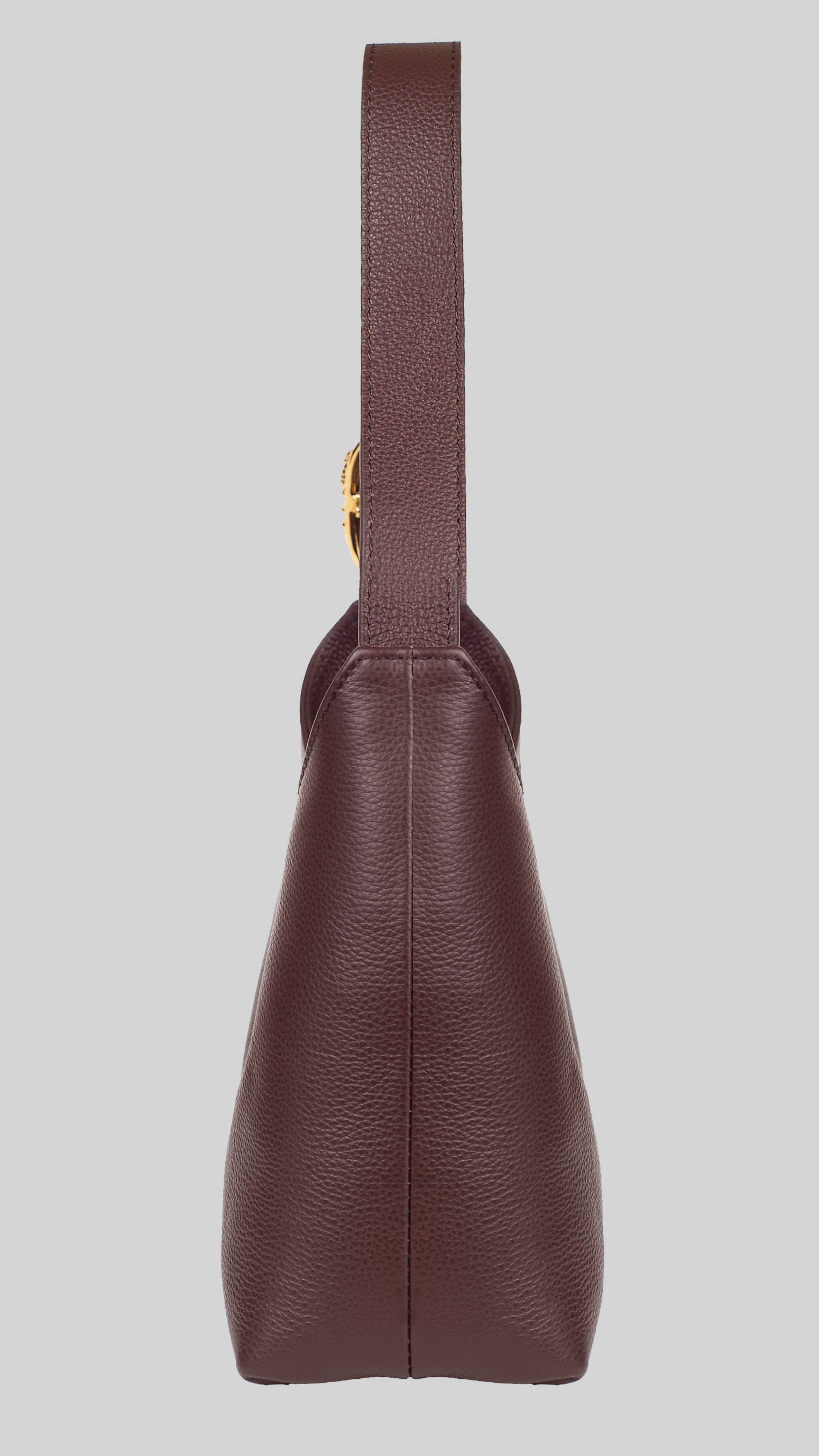 <em>Foglie d'Olivo</em> Italian Calfskin Leather Buckle Bag in <em>Caffè </em>