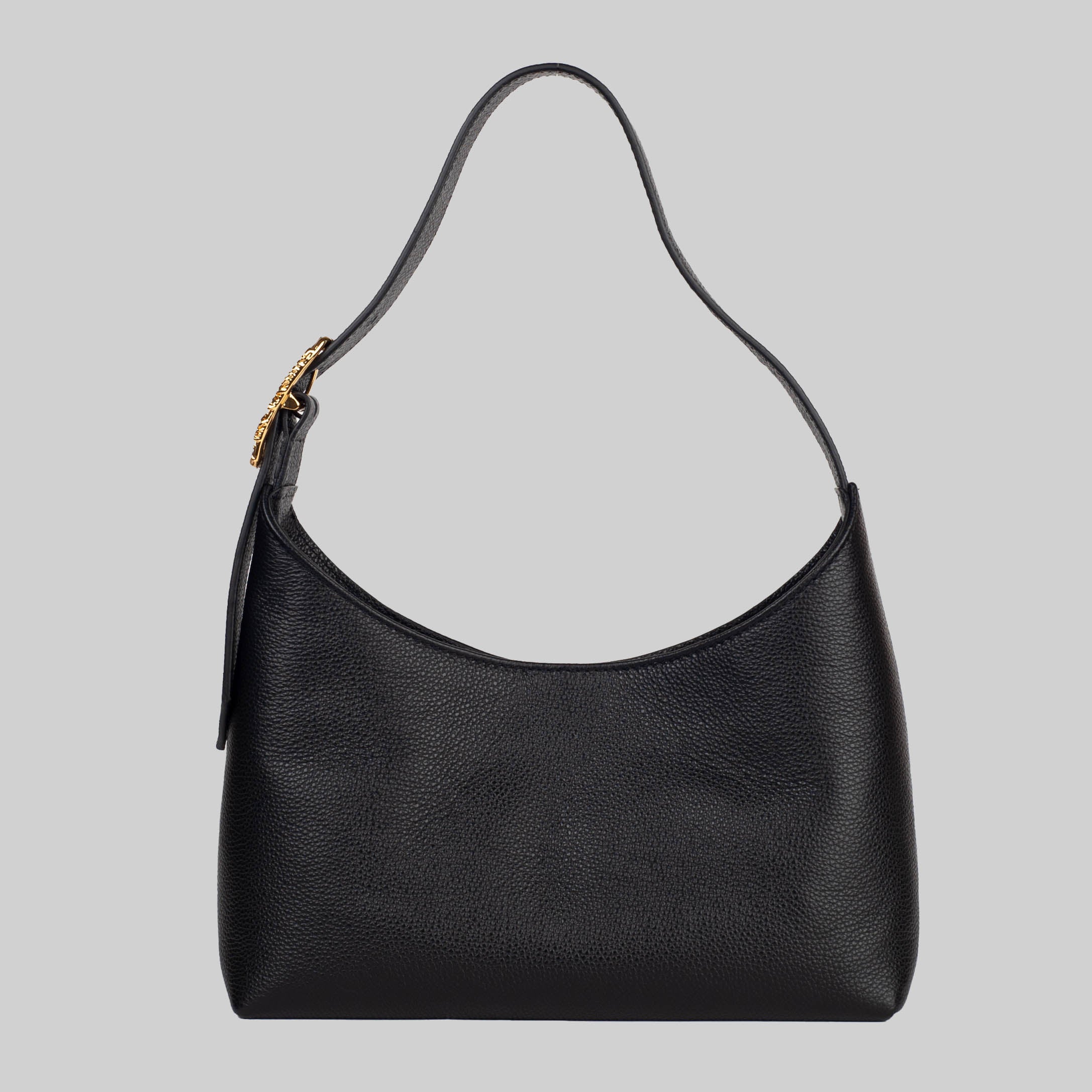 <em>Foglie d'Olivo</em> Italian Calfskin Leather Buckle Bag in <em>Mezzanotte</em>