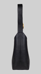 <em>Foglie d'Olivo</em> Italian Calfskin Leather Buckle Bag in <em>Mezzanotte</em>