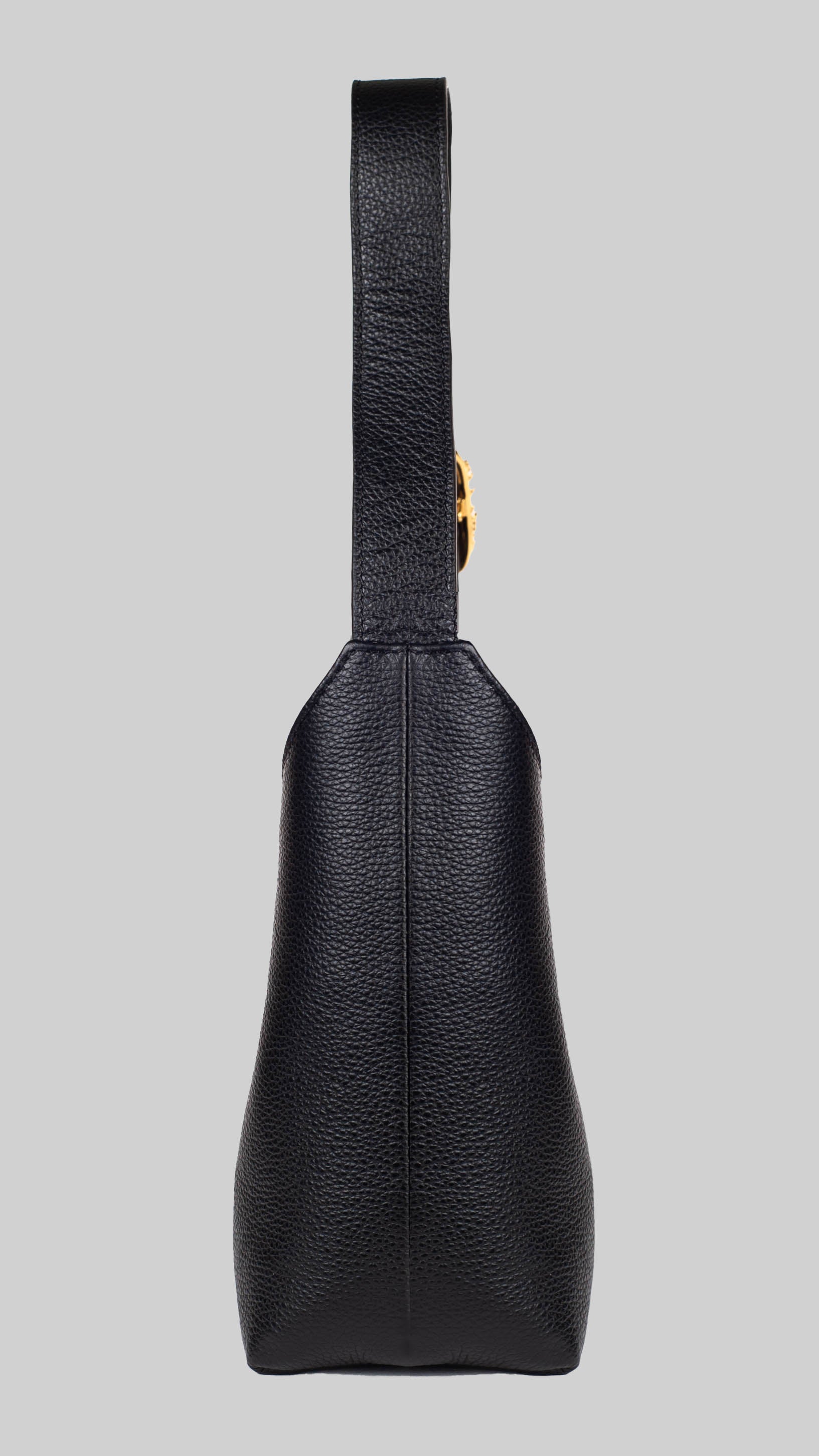 <em>Foglie d'Olivo</em> Italian Calfskin Leather Buckle Bag in <em>Mezzanotte</em>